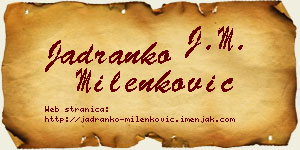 Jadranko Milenković vizit kartica